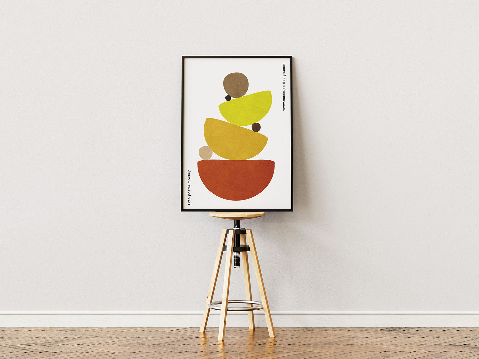 Poster on the stool mockup