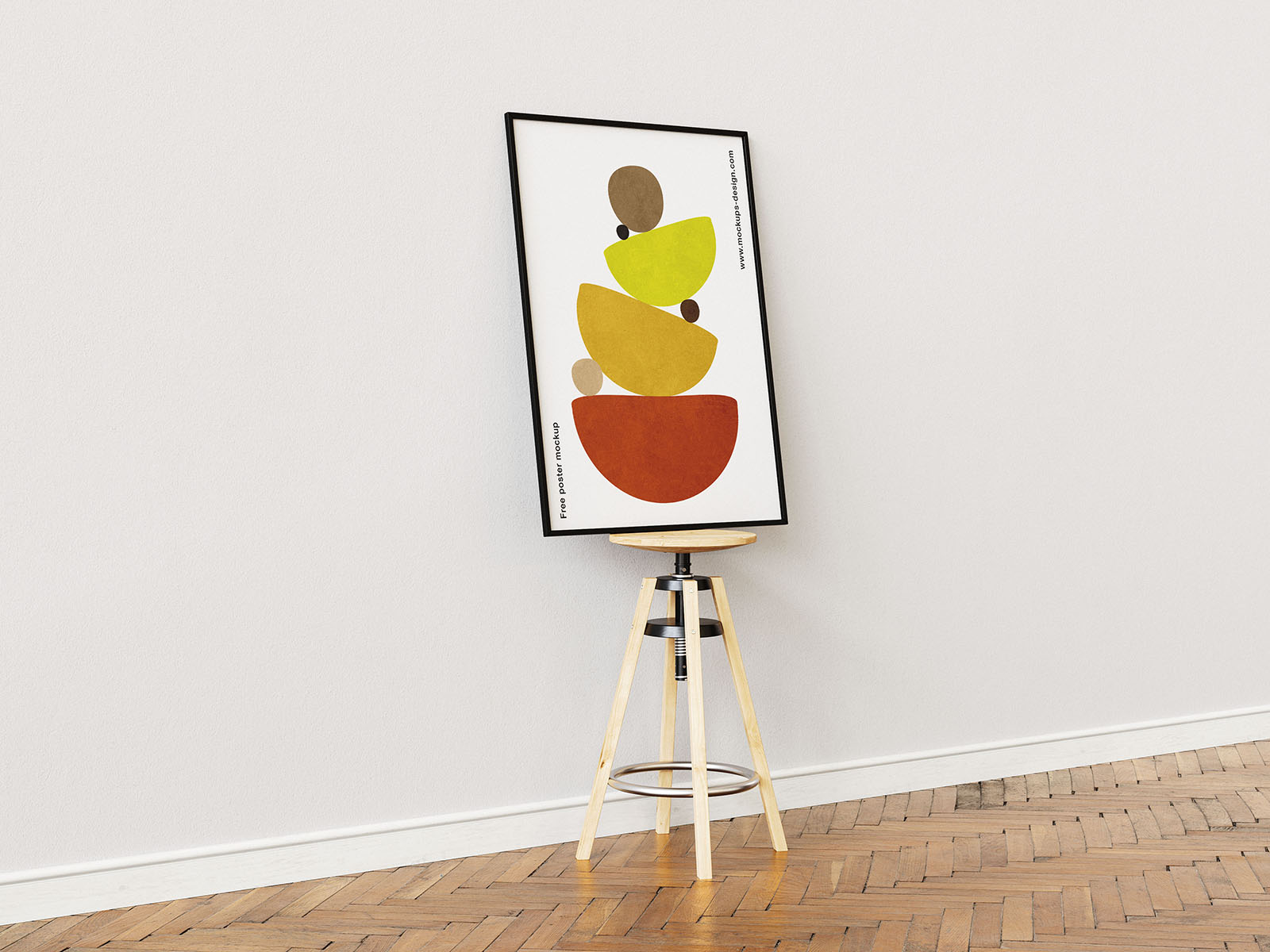 Poster on the stool mockup