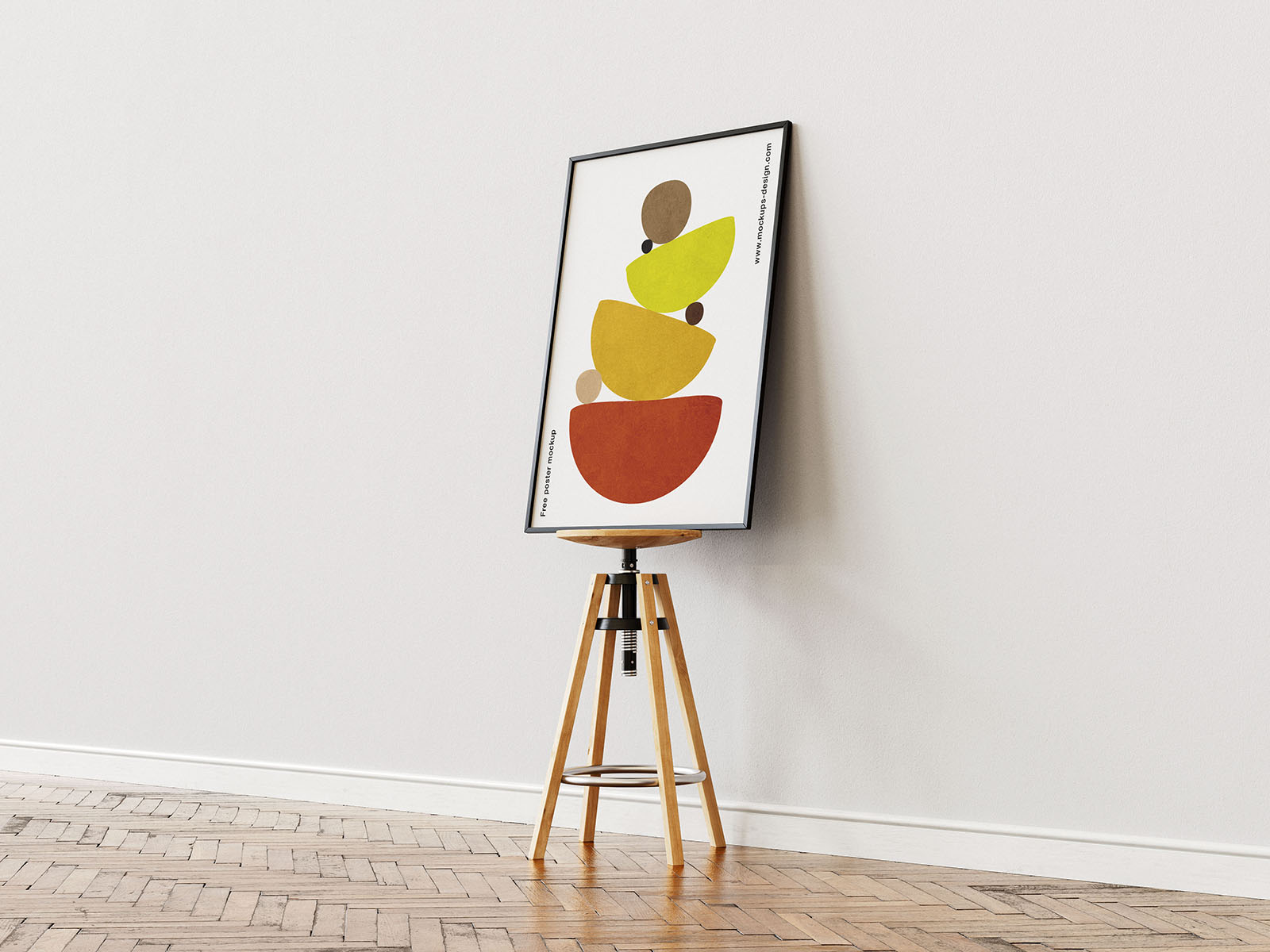 Poster on the stool mockup