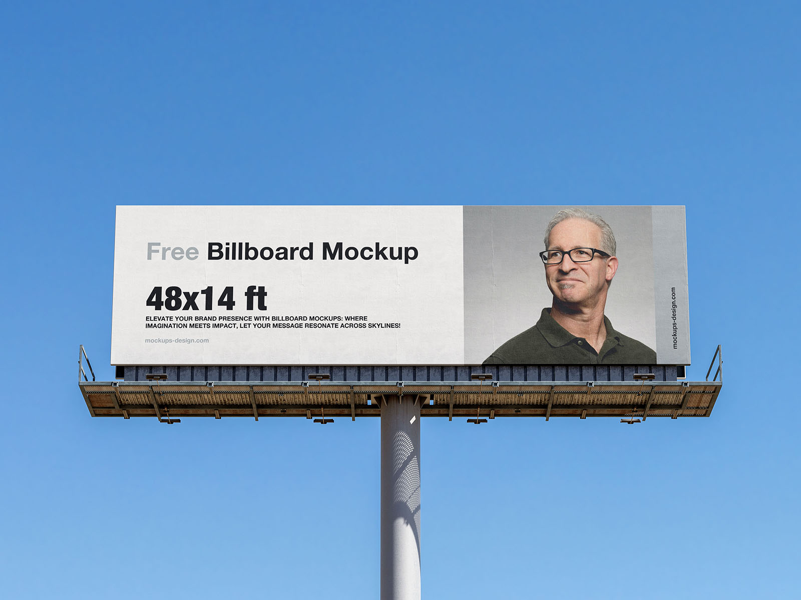 Wide billboard mockup / 48x14 ft