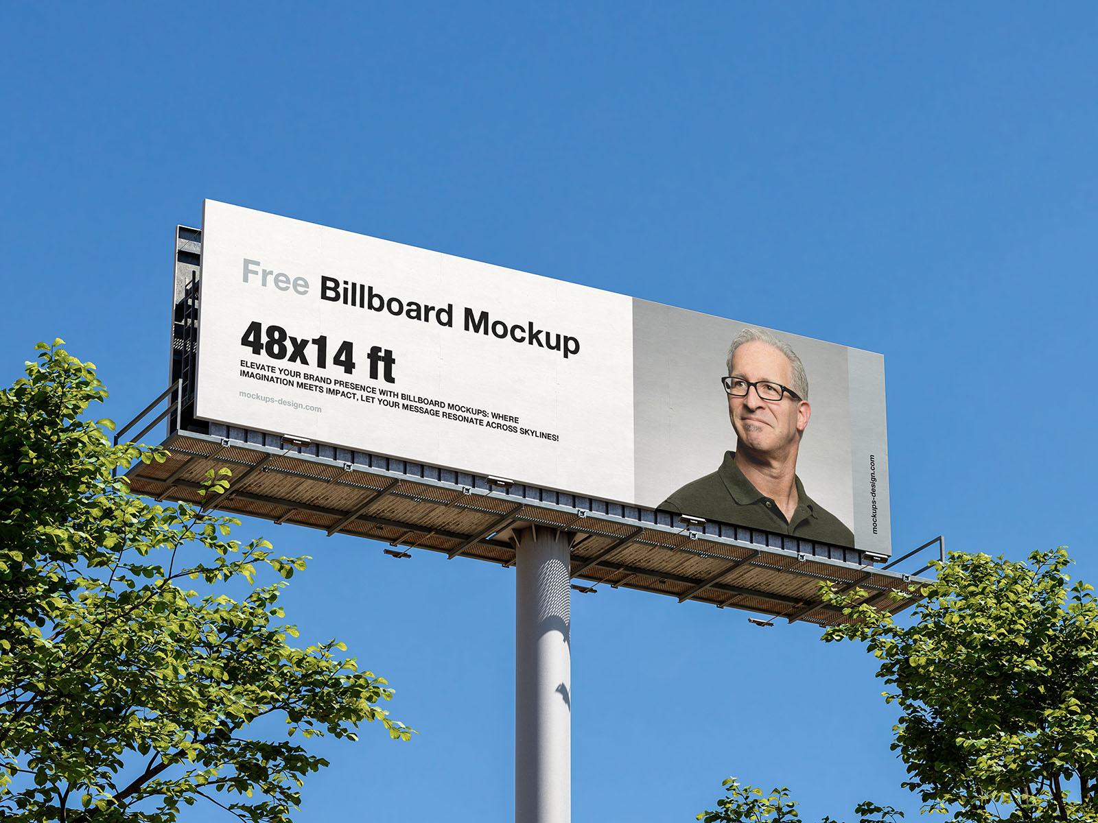 Wide billboard mockup / 48x14 ft