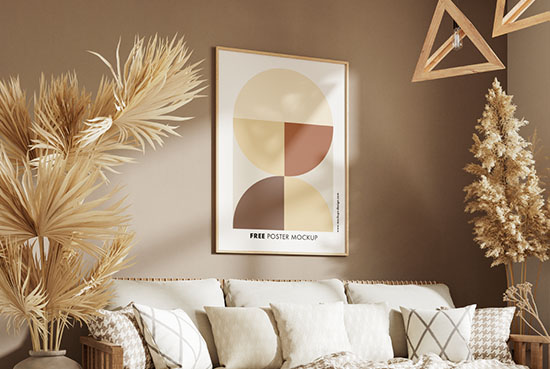 Poster in small room mockup