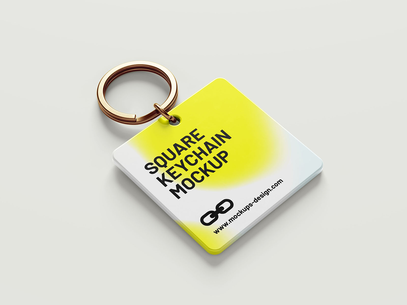 Free square keychain mockup