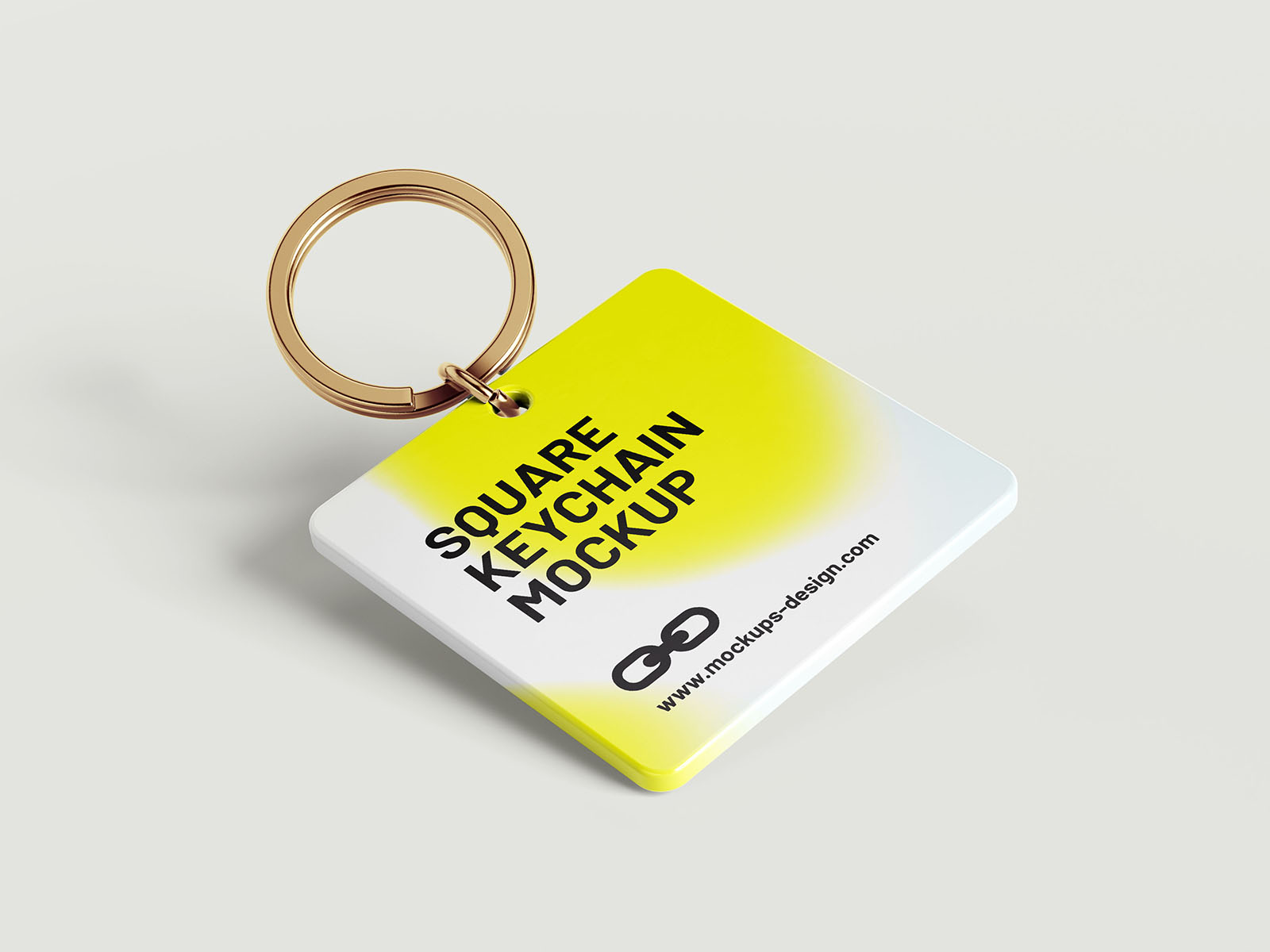 Free square keychain mockup