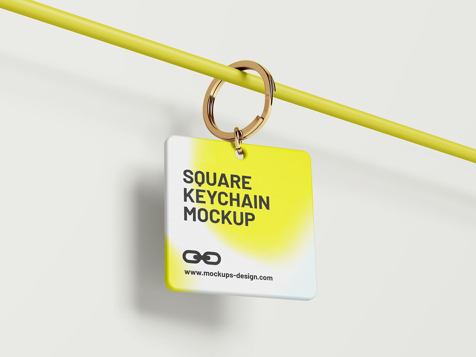 Free square keychain mockup