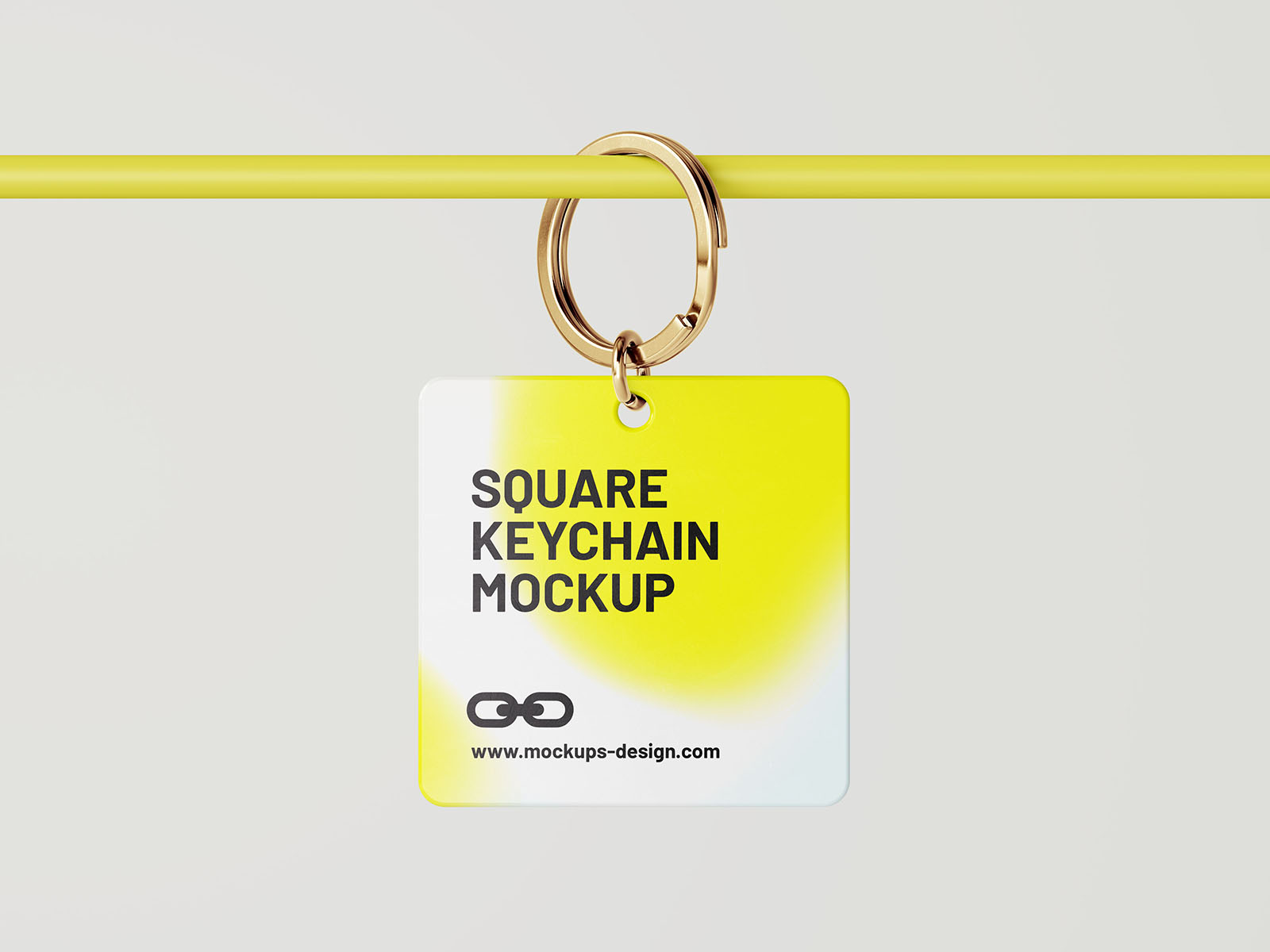Free square keychain mockup