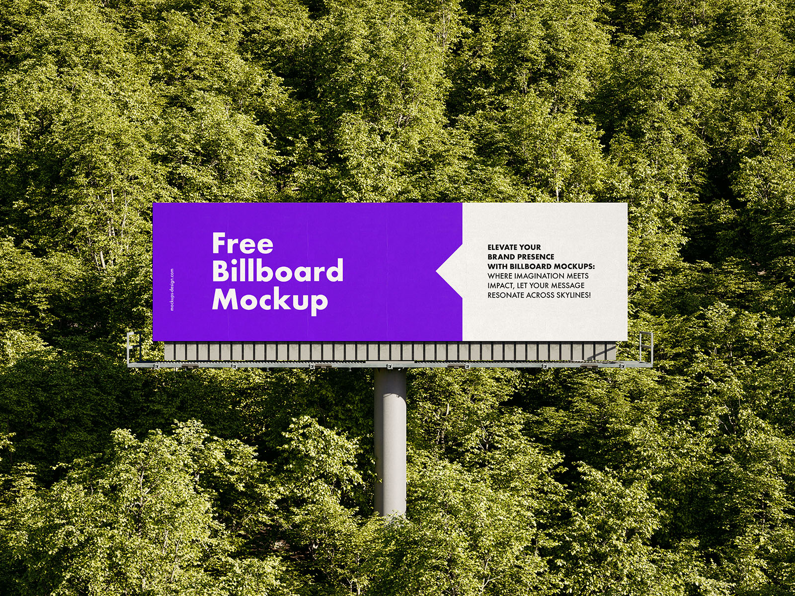 Billboard in the trees mockup