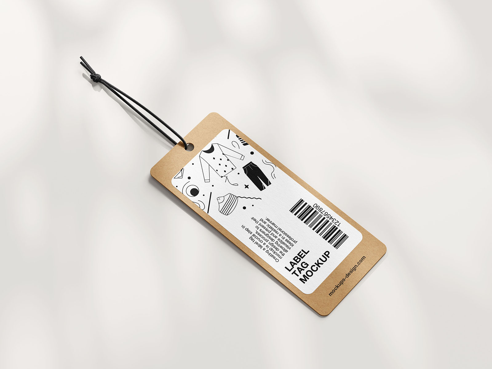 Free rectangle label tag mockup