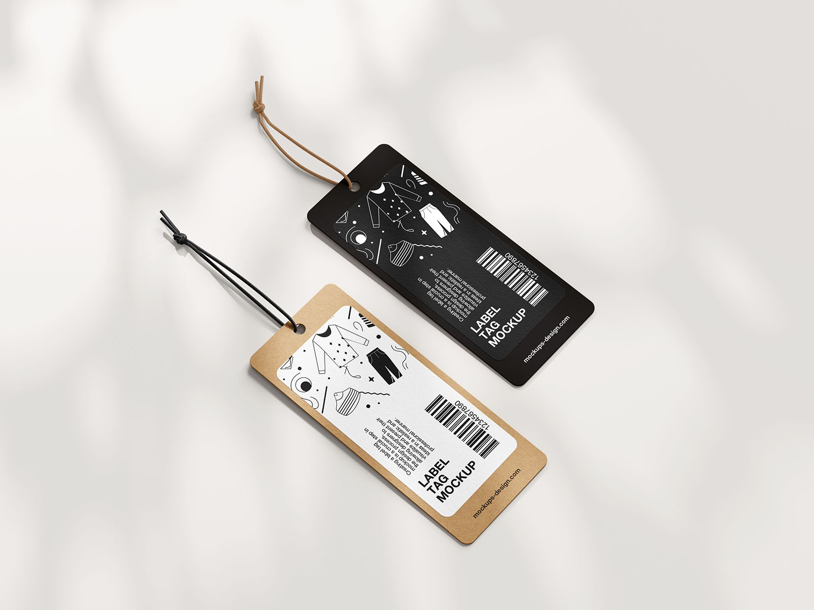 Free rectangle label tag mockup