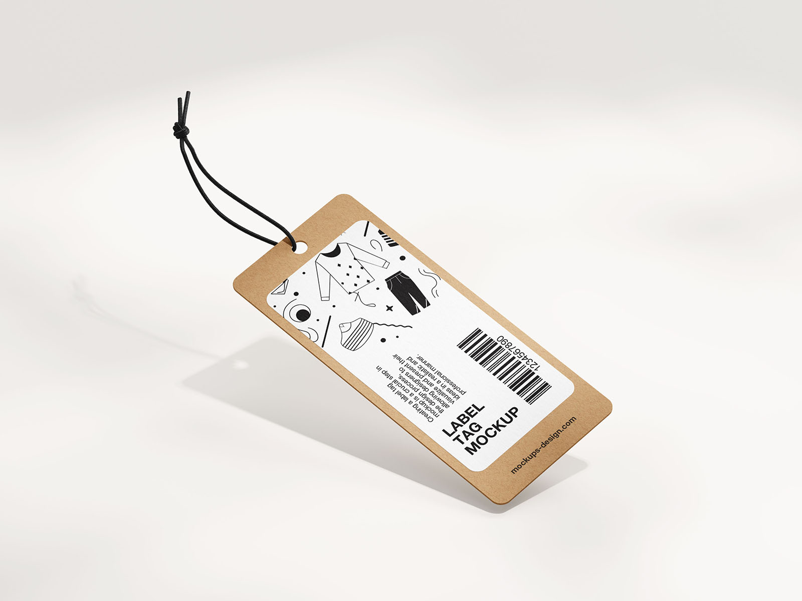Free rectangle label tag mockup