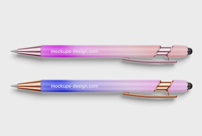 Ballpoint pen with stylus mockup