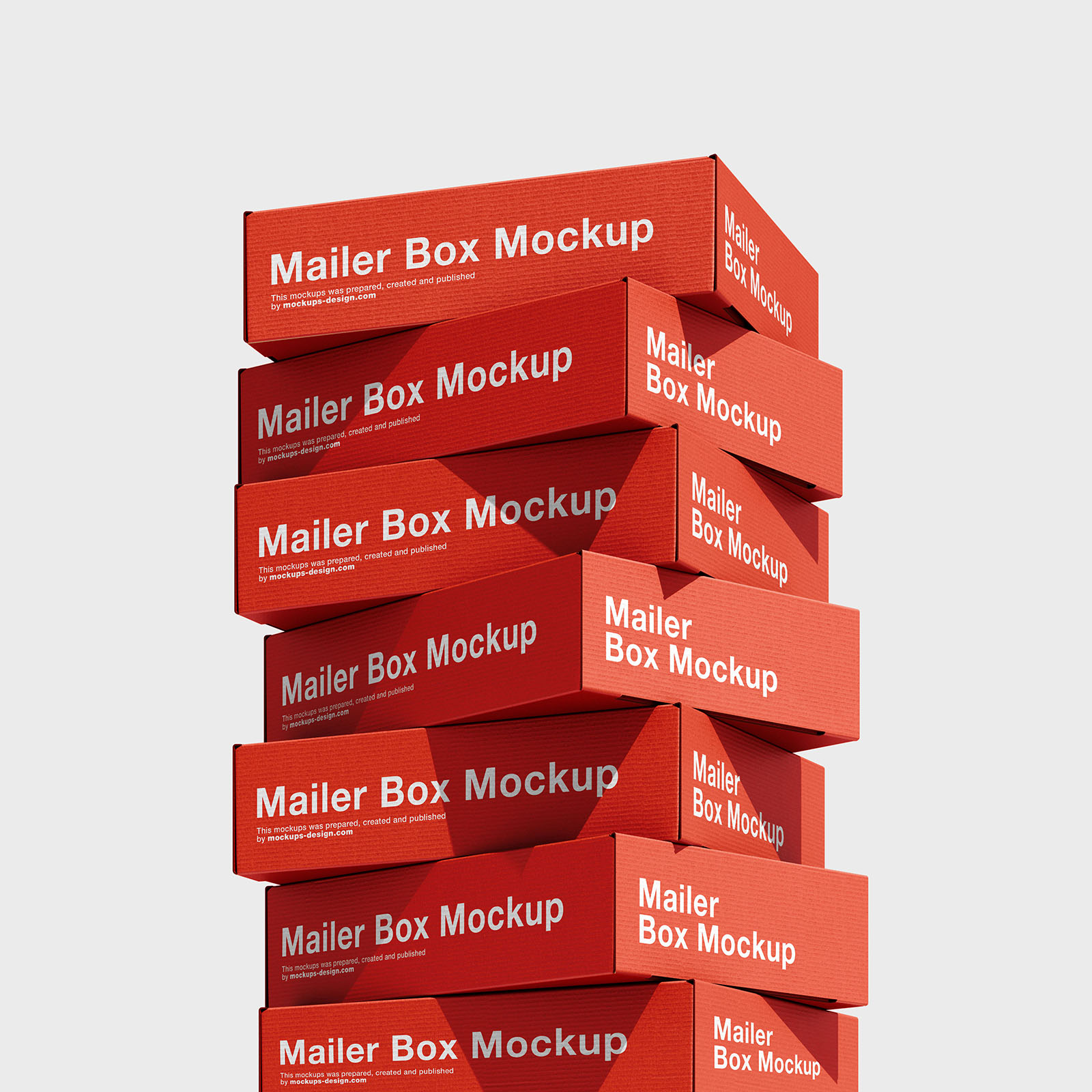 Stack of cardboard boxes mockup