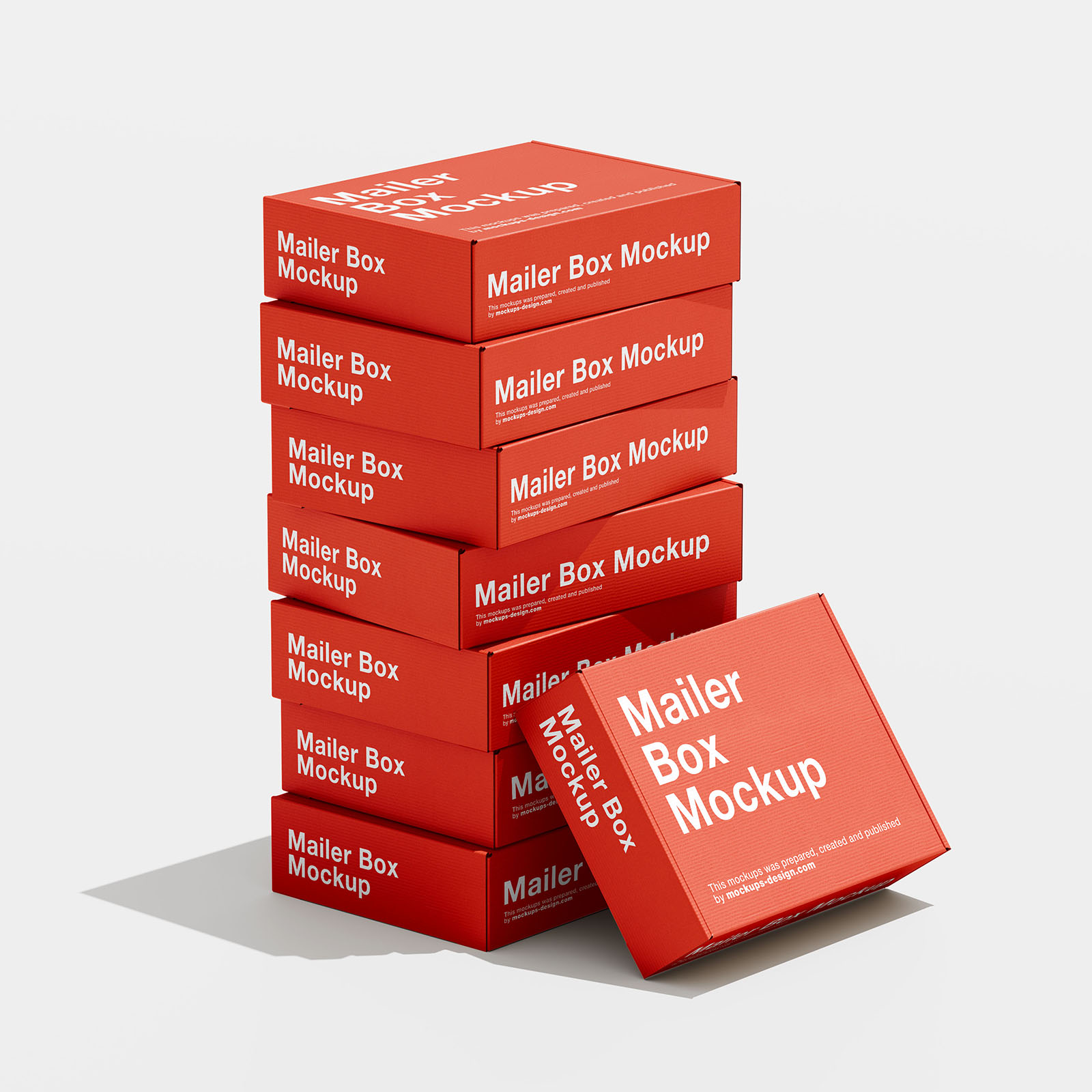Stack of cardboard boxes mockup