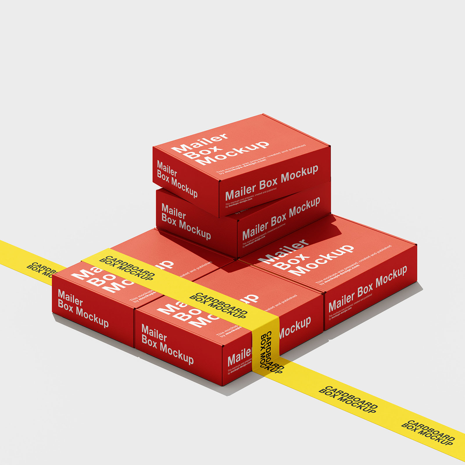 Stack of cardboard boxes mockup