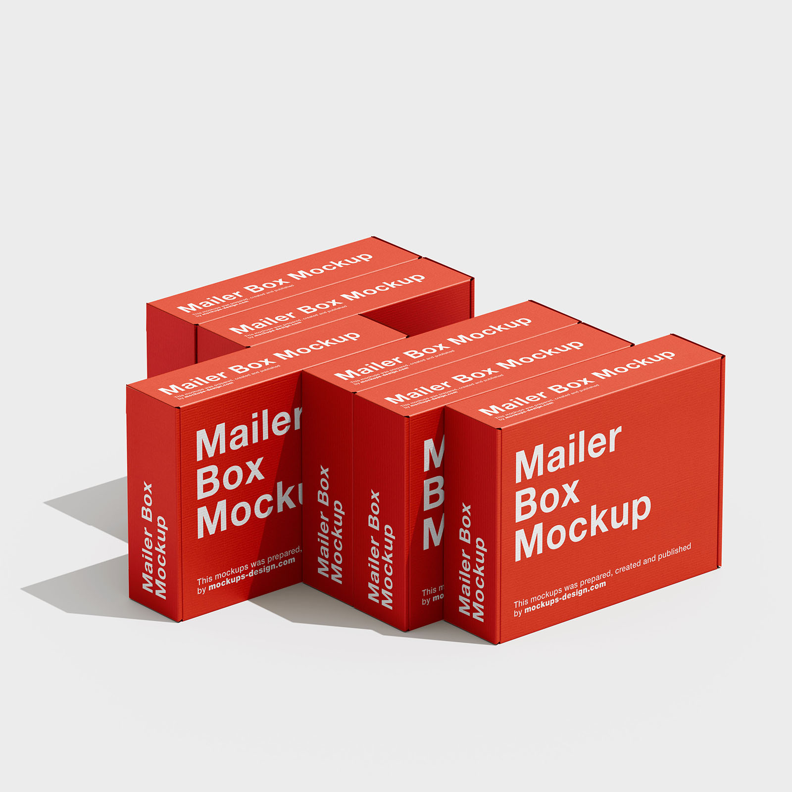 Stack of cardboard boxes mockup