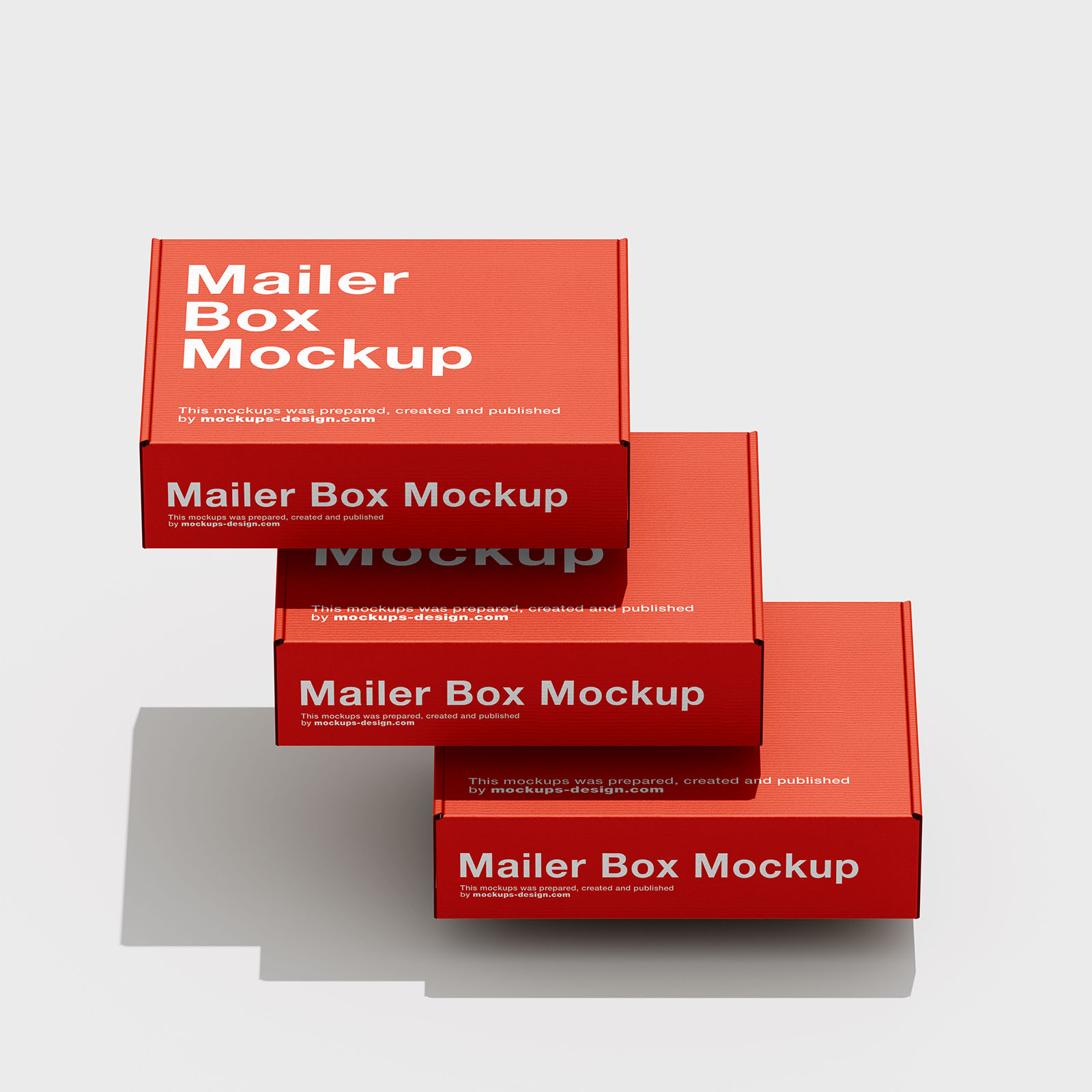 Stack of cardboard boxes mockup