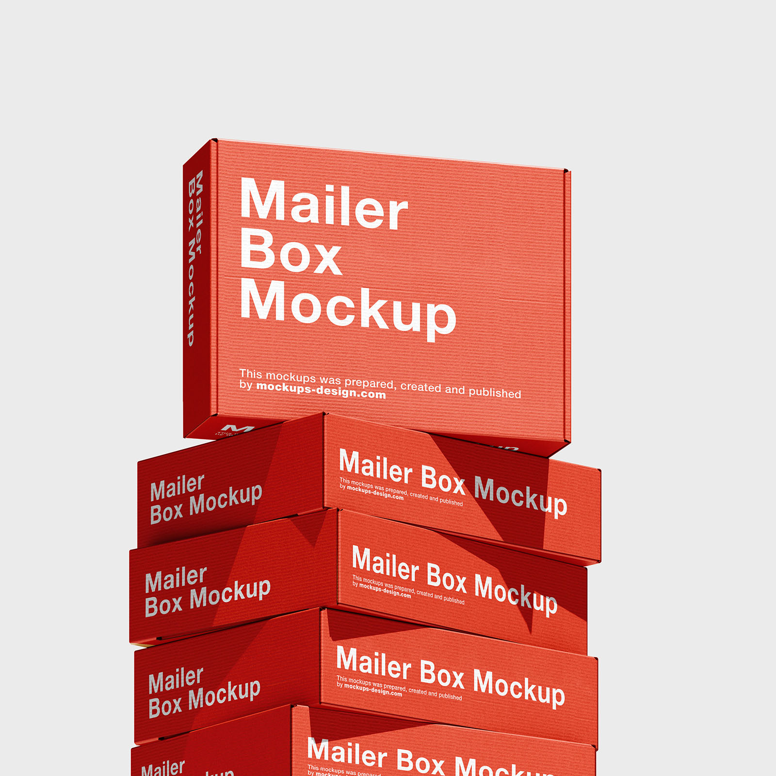Stack of cardboard boxes mockup