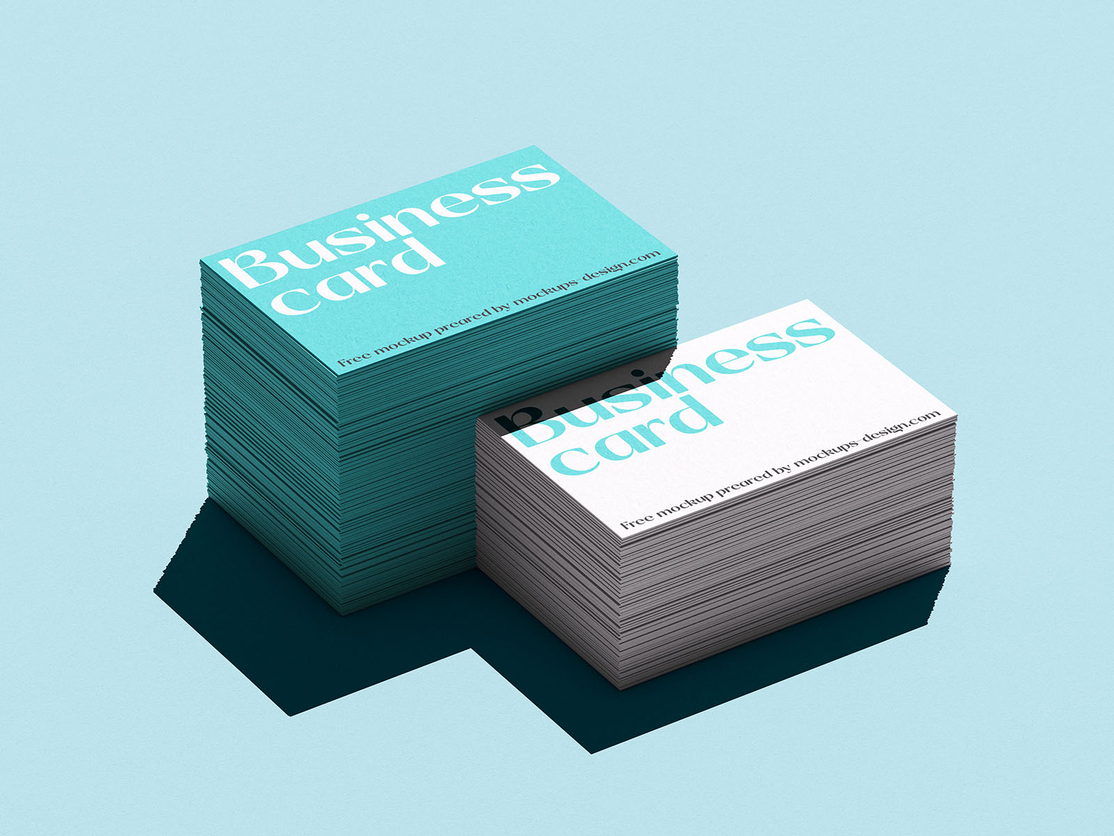 Business card with hars shadow mockup
