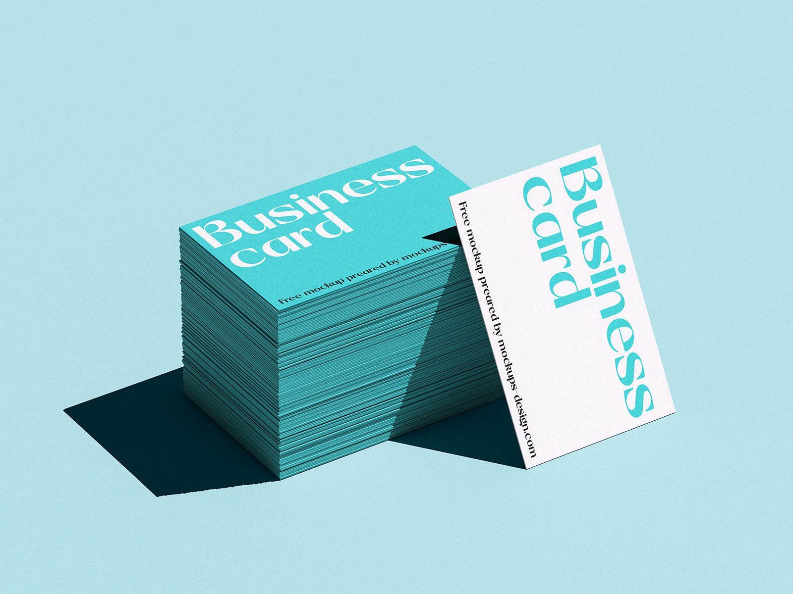 Business card with hars shadow mockup