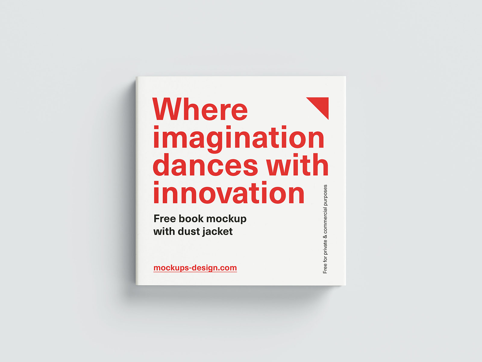 Square book dust jacket mockup