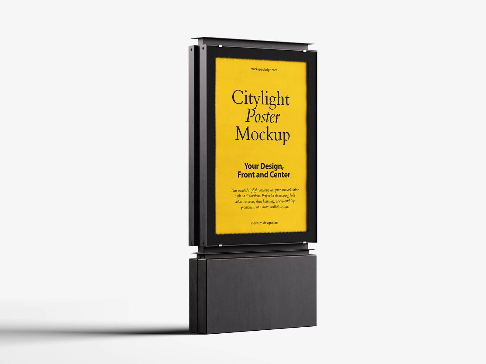 Isolated citylight poster mockup
