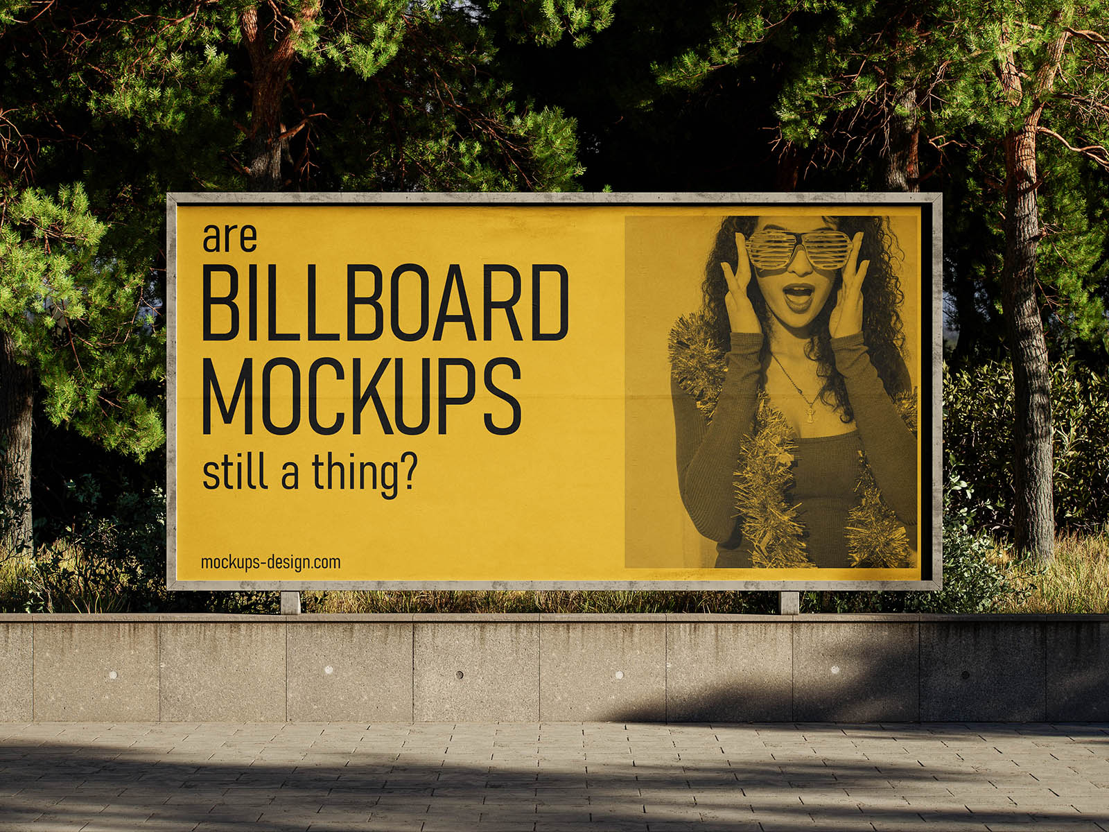 Urban park billboard mockup