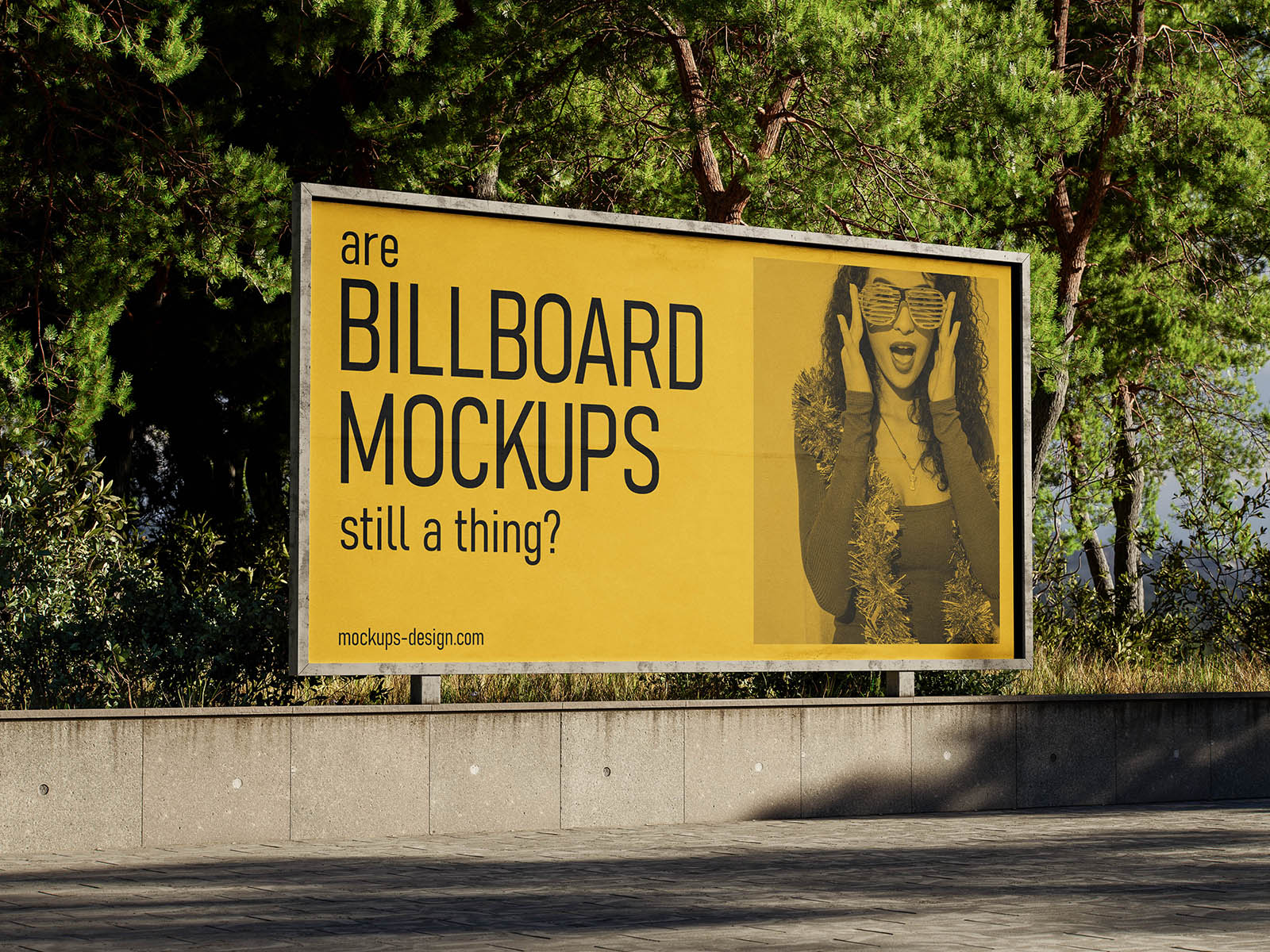 Urban park billboard mockup