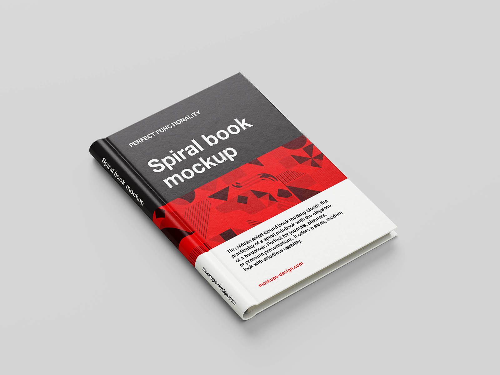 Sleek spiral-bound book mockup