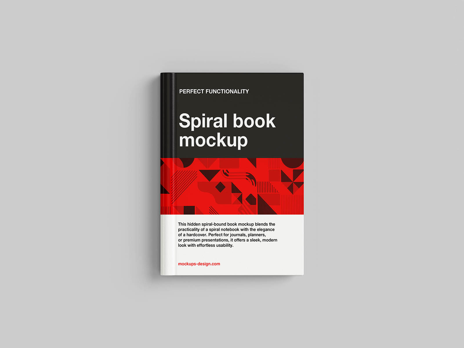 Sleek spiral-bound book mockup