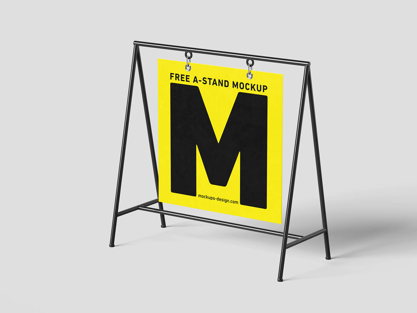 Modern hanging A-stand mockup