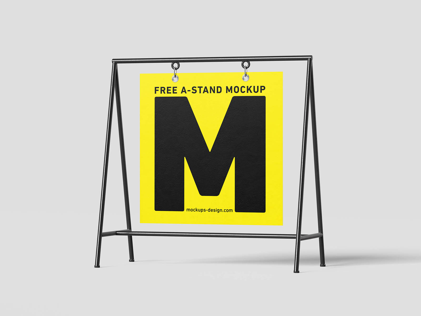 Modern hanging A-stand mockup