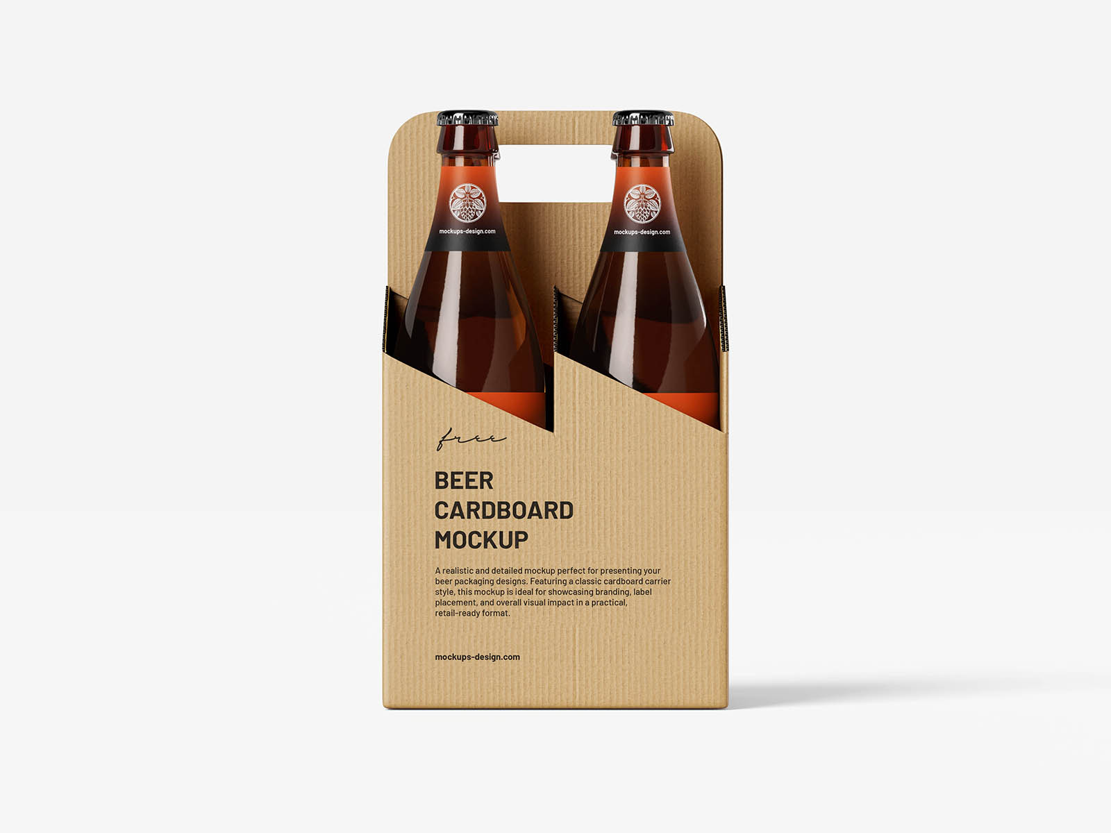 Craft-style beer carrier mockup