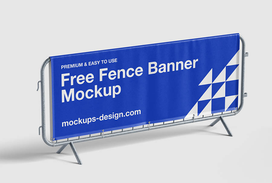 Realistic fence banner mockup