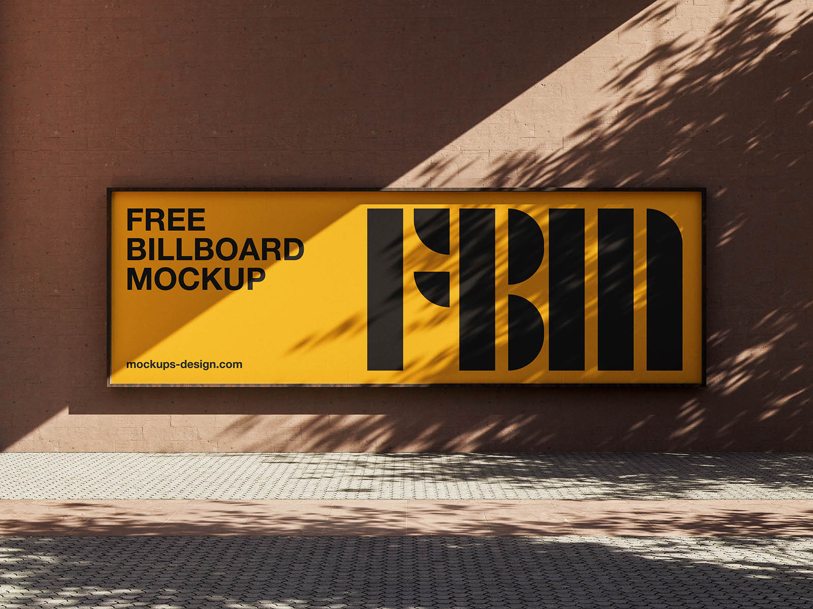 Urban wall billboard mockup