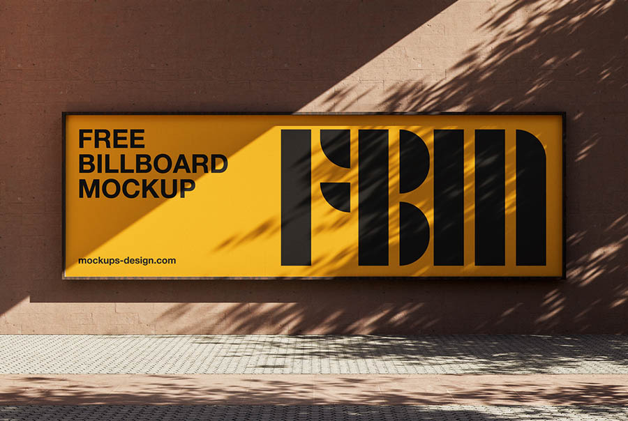 Urban wall billboard mockup