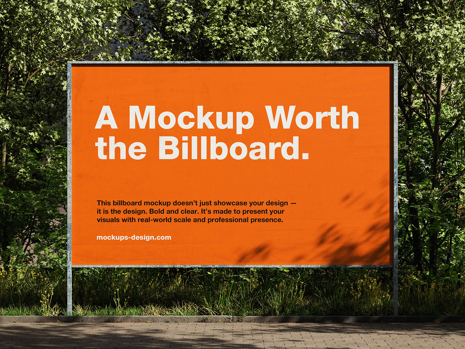 Realistic outdoor billboard mockup