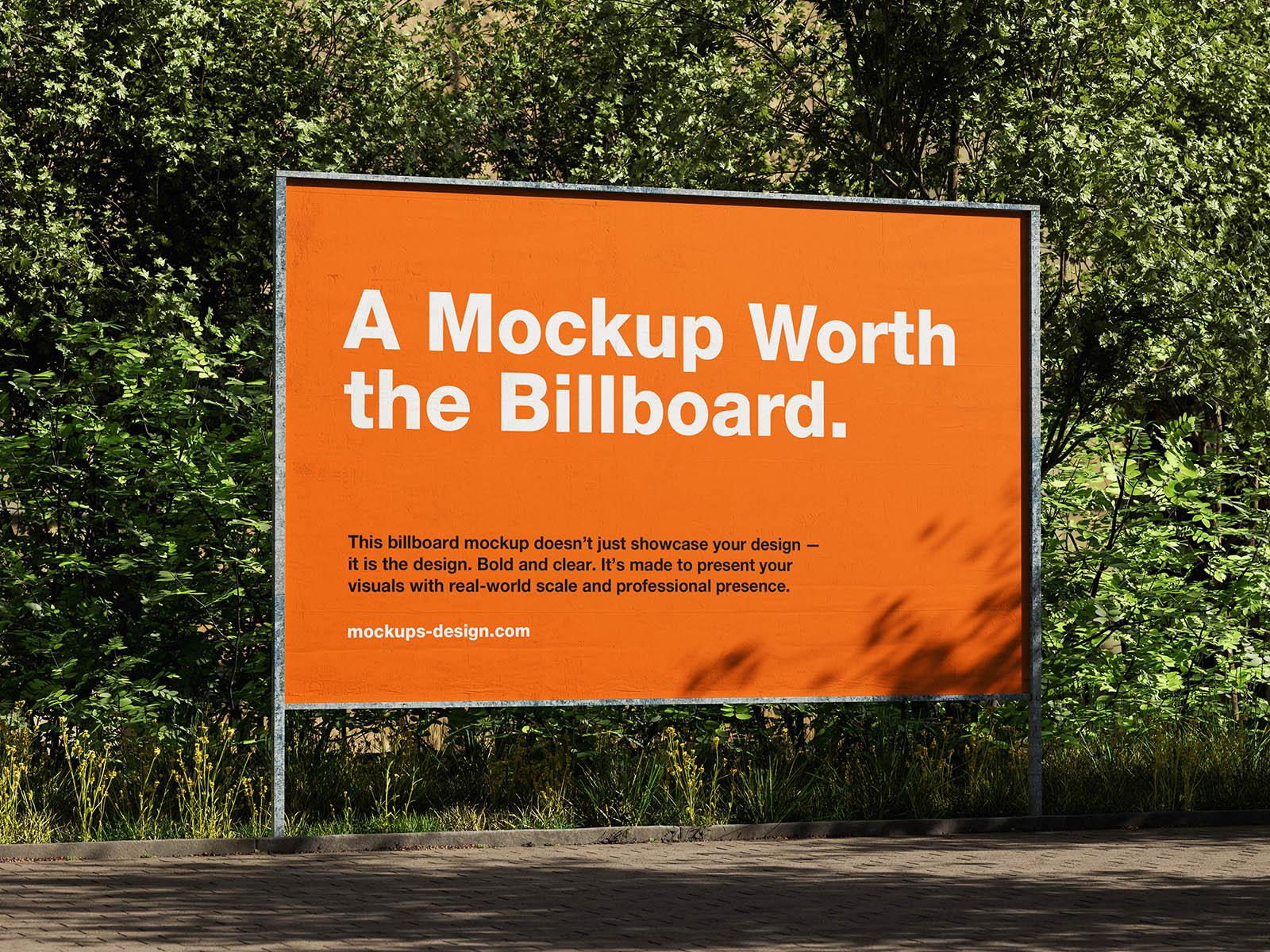 Realistic outdoor billboard mockup