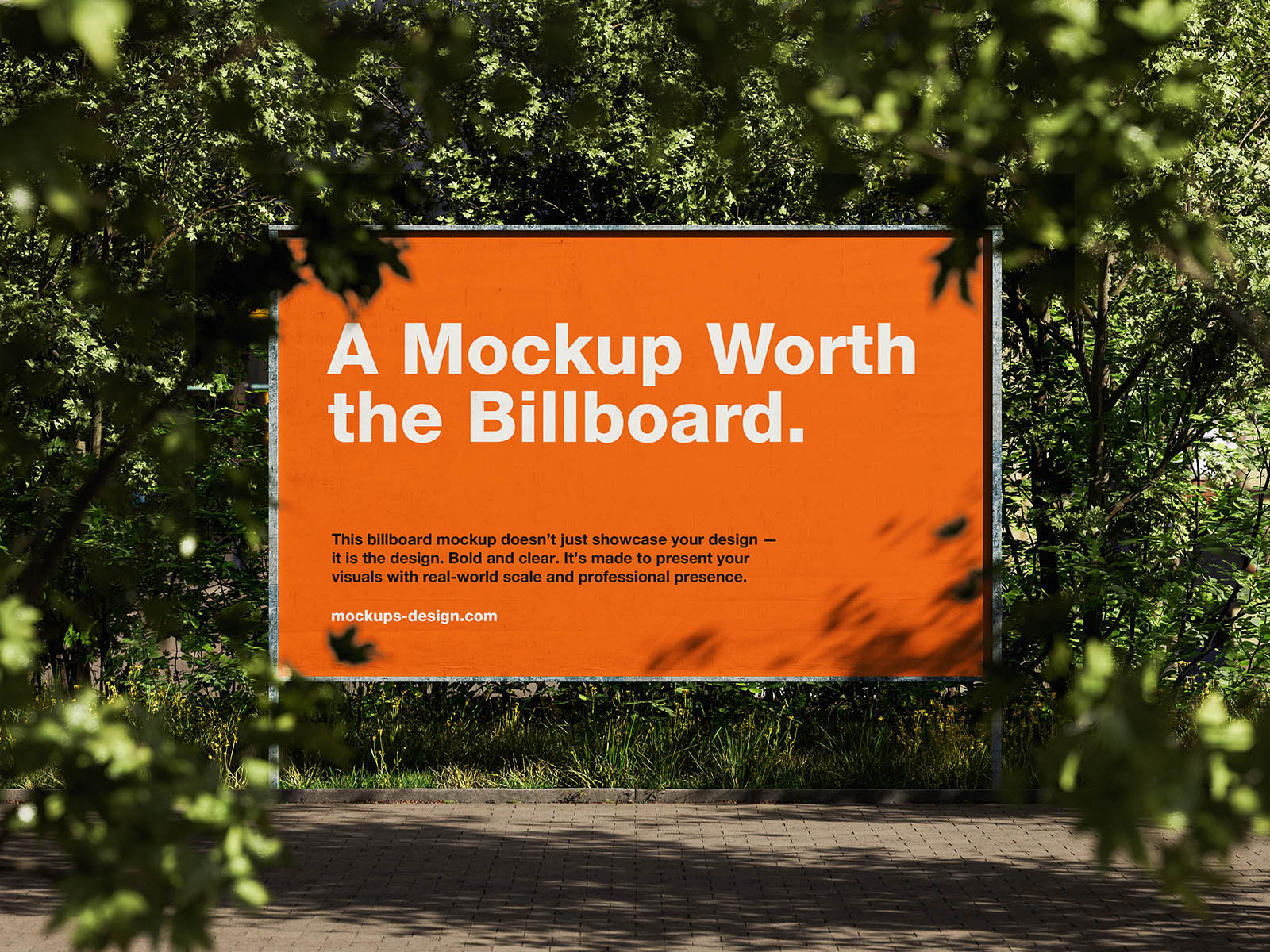 Realistic outdoor billboard mockup