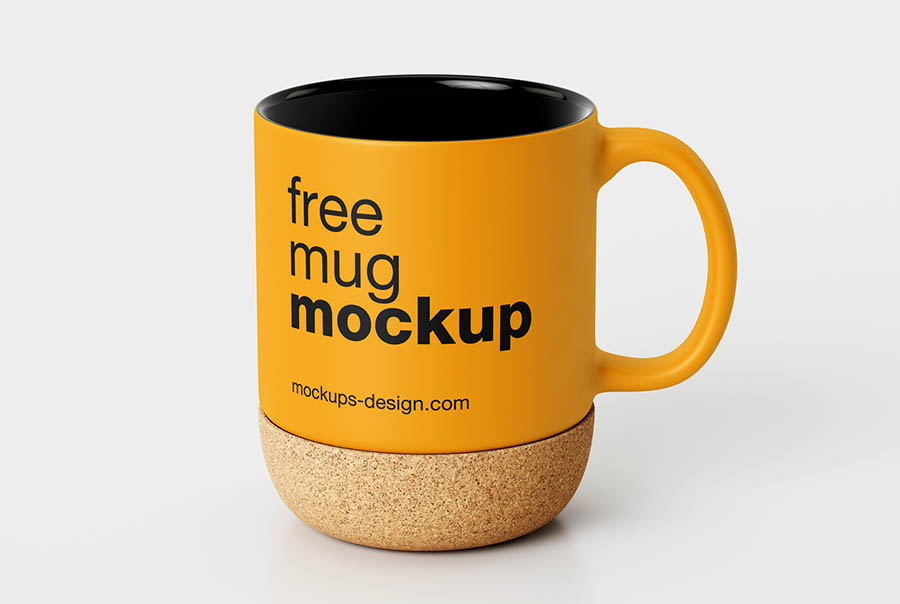 Modern cork-base mug mockup