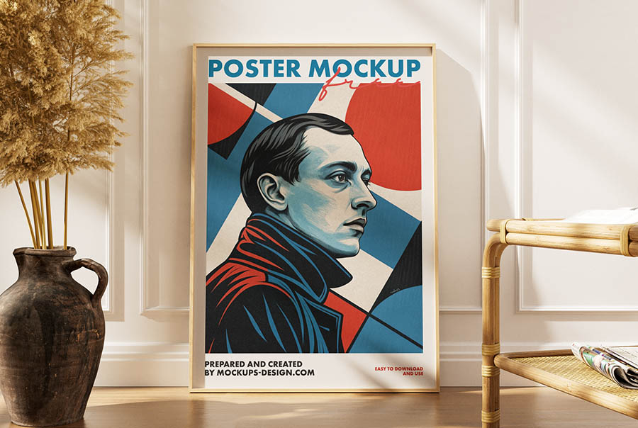 Elegant interior poster mockup