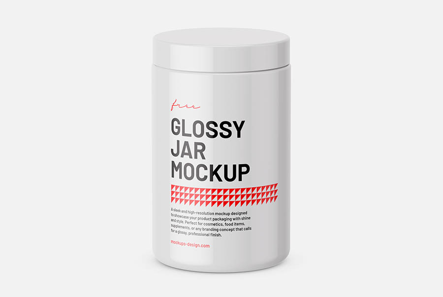 Glossy cosmetic jar mockup
