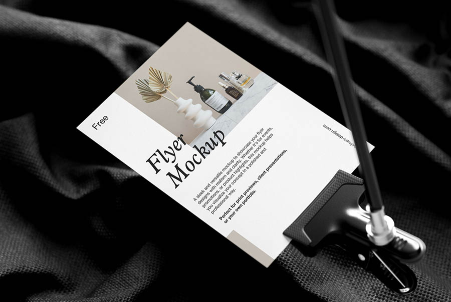Textile background flyer mockup