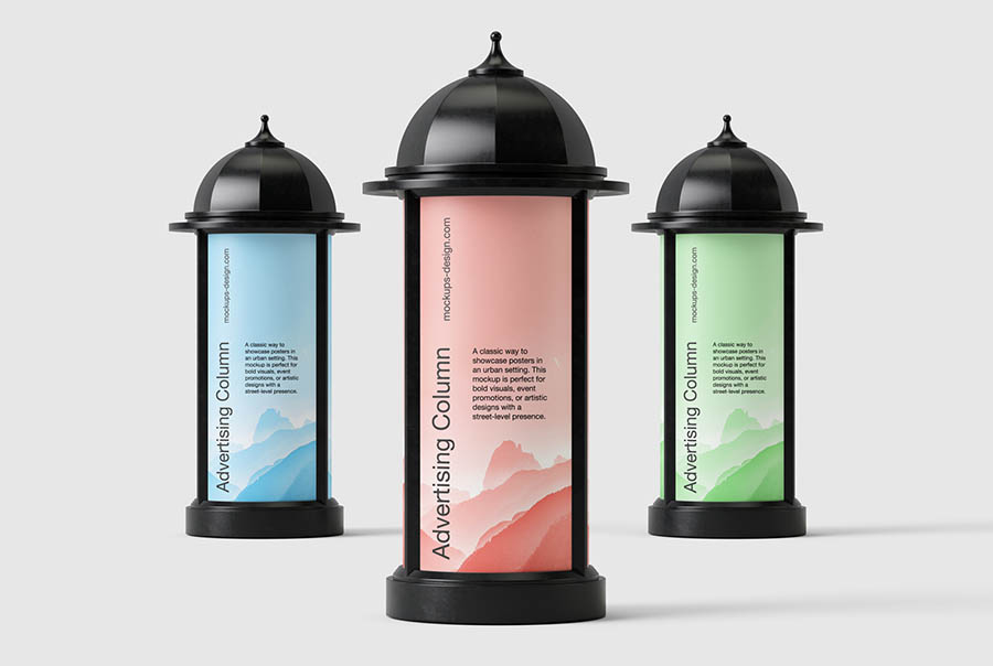 Classic advertising column mockup