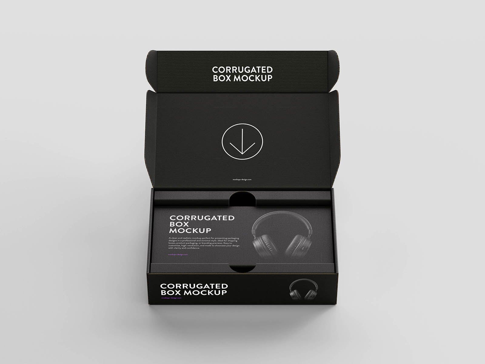 Versatile corrugated box mockup