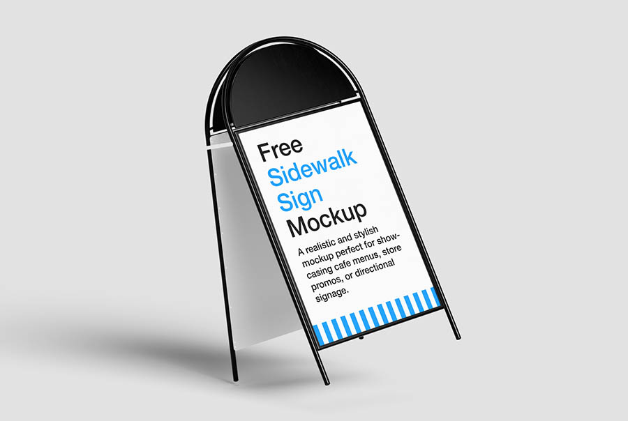 Stylish sidewalk sign mockup